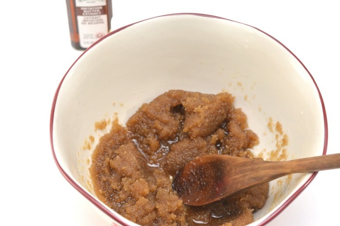 brown sugar scrub mixed in a bowl