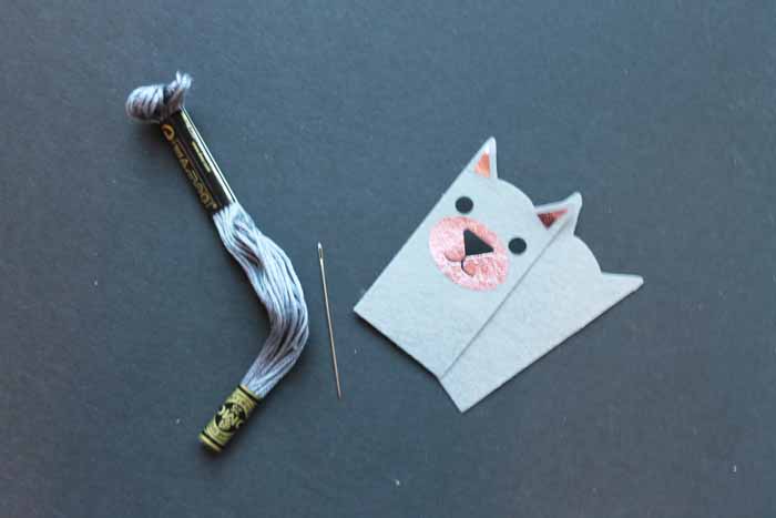 sewing a cat puppet cut on a cricut