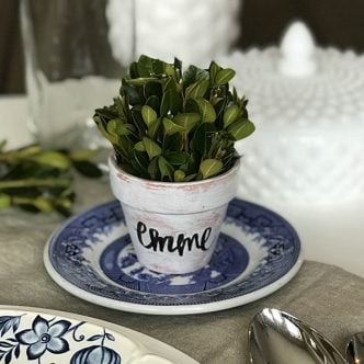 clay pot placecard