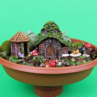 clay pot fairy garden