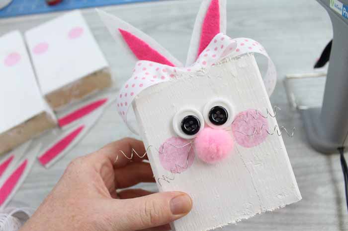completed DIY wood bunny