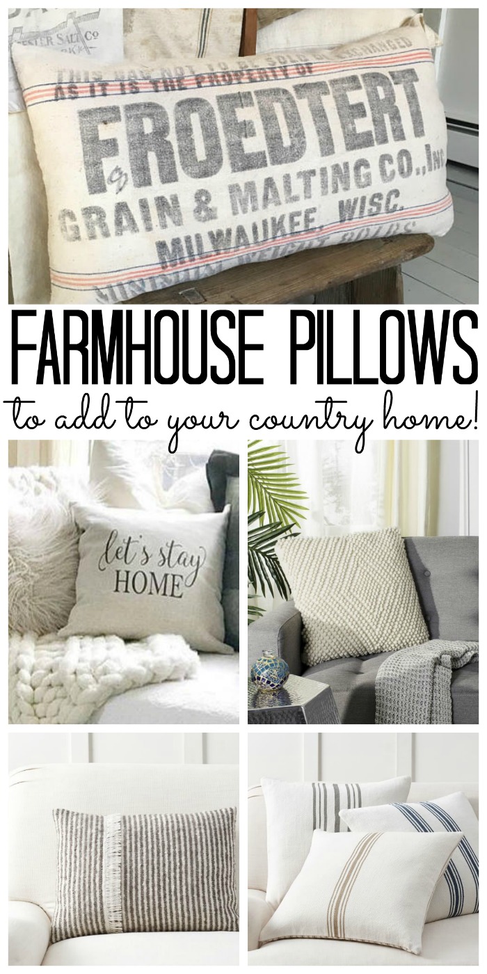 Add these farmhouse pillows to your country home! 
