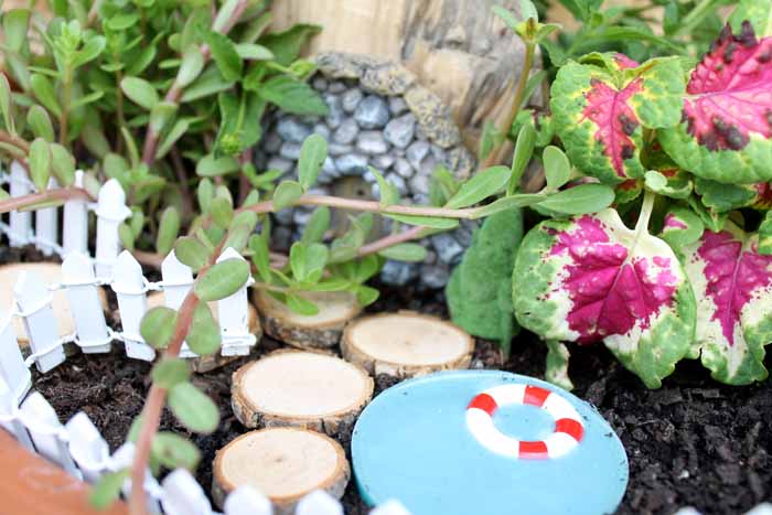 A group of pink flowers in a fairy garden