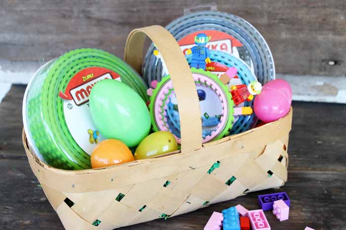 easter basket with lego tape