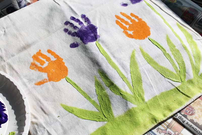 turning handprints into flowers