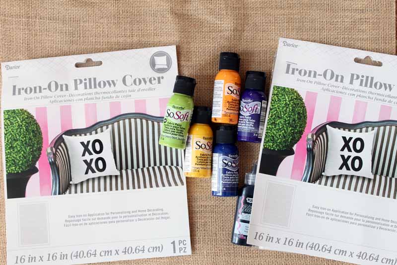 pillow covers and fabric paint