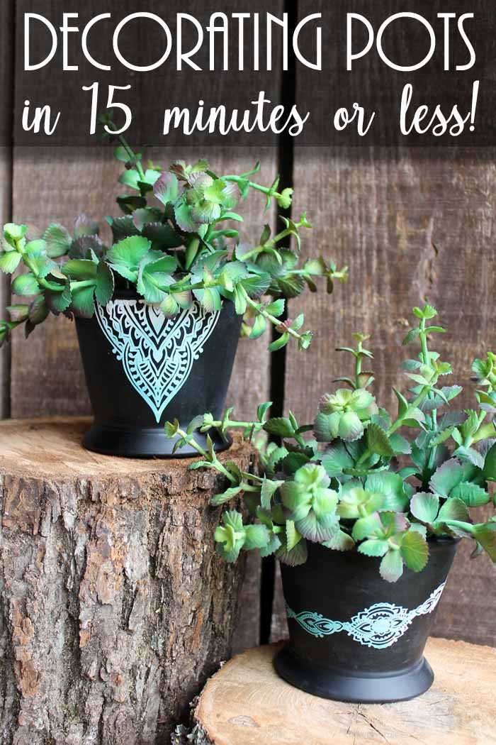 pot decoration with chalk couture