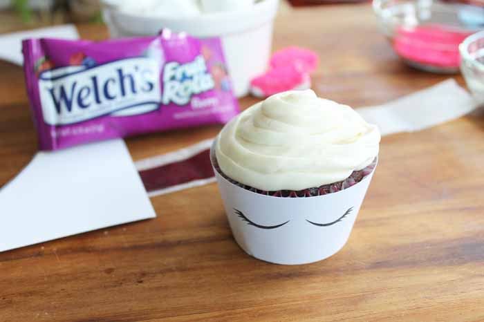 Add your favorite frosting to the top of your cooled-down cupcakes