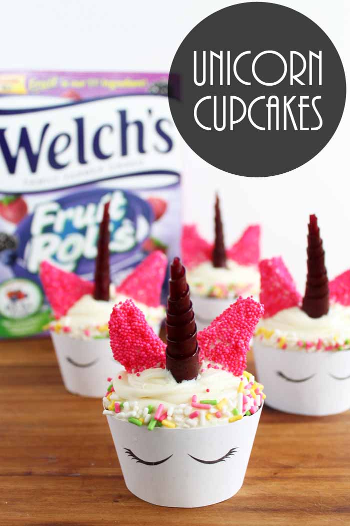 Make unicorn cupcakes in minutes with these free printable wrappers and a few fun ingredients!