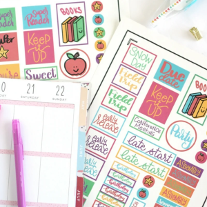 Free Teacher Planner Stickers Print and Cut by Liz on Call