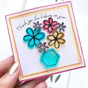 Thank You Flower Card for Teachers by 100 Directions