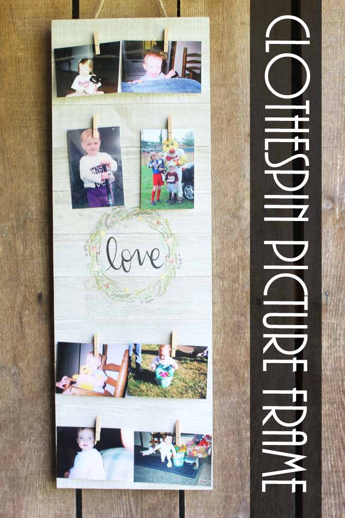 clothespin picture frame