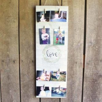 Make this clothespin picture frame in minutes with your Cricut Wisteria EasyPress and the Cricut Iron On Designs. Super simple and oh so pretty! A great addition to your rustic decor!