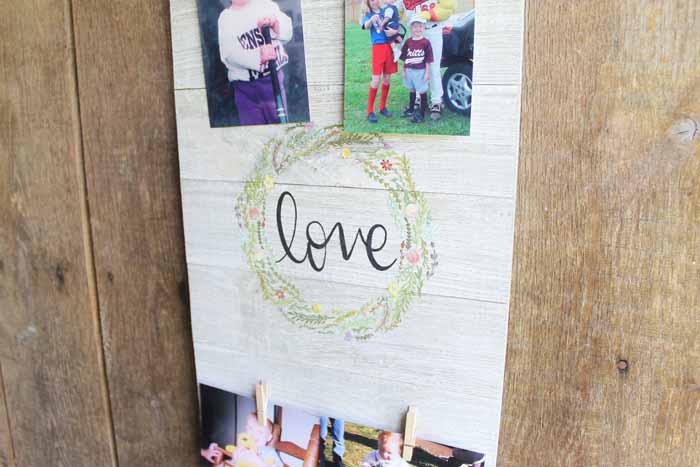 hanging photos from clothespins