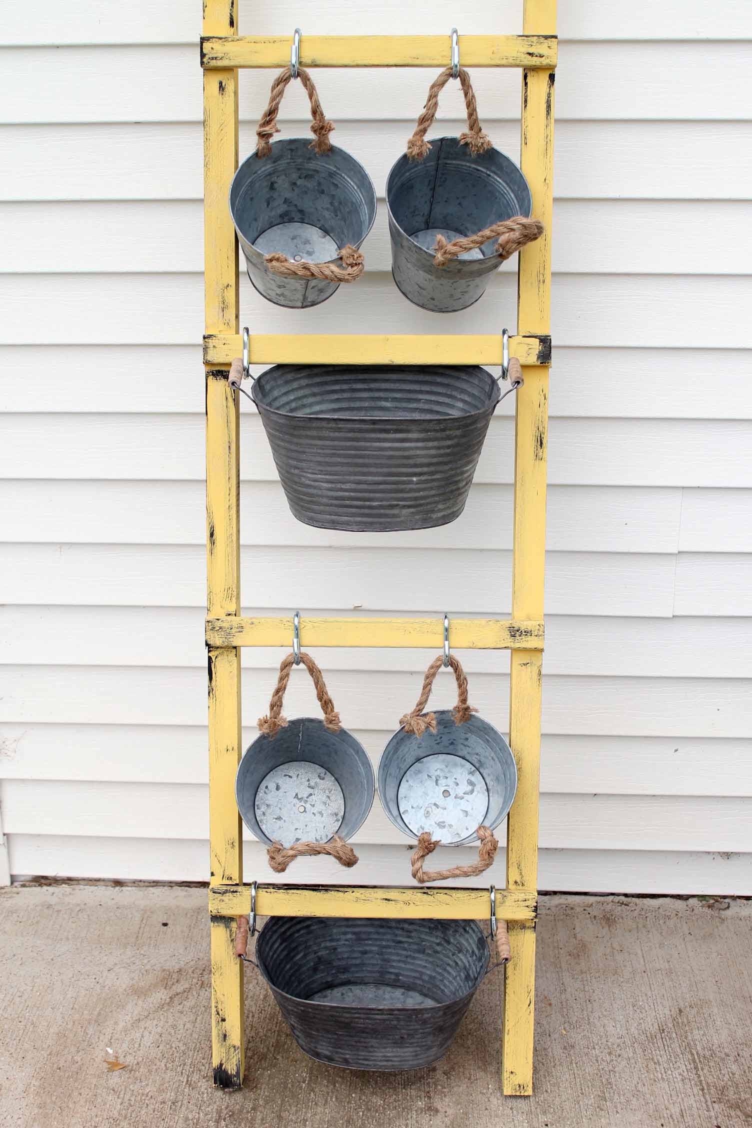 container garden from a ladder