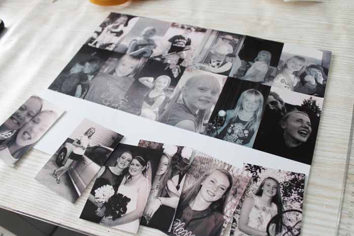 adding pictures to cardstock with adhesive