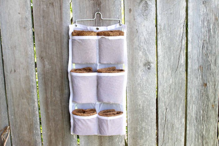 hanging shoe organizer with coco liners