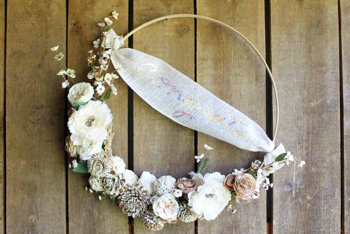 floral hoop wreath