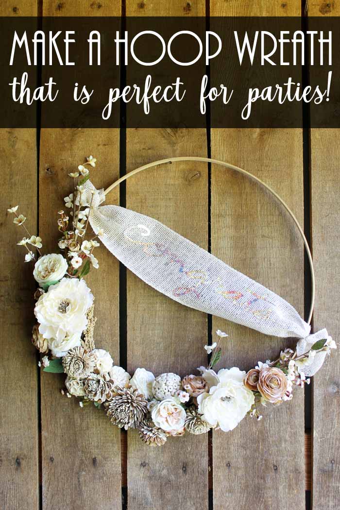 diy hoop wreath idea pin image