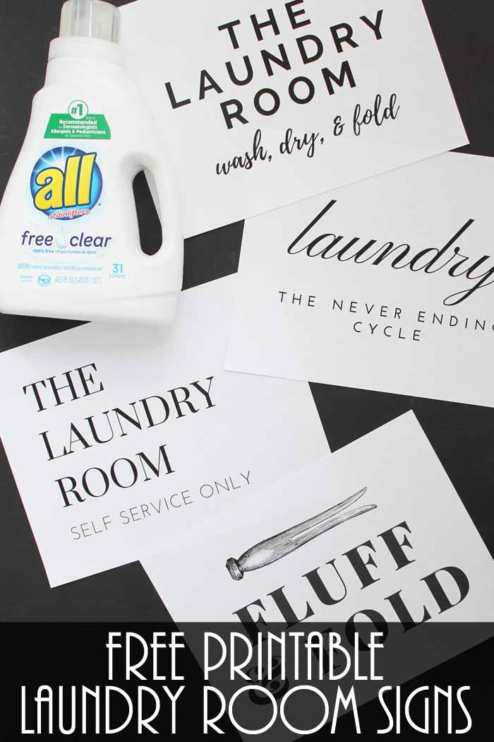 Print these laundry room signs for free to decorate your home! Add a little farmhouse style to your home with some free printable art. #laundryroom #laundry #farmhouse #farmhousestyle #printable #freeprintable