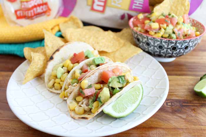 serving corn salsa with tacos