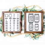 cooking conversion chart with a cricut