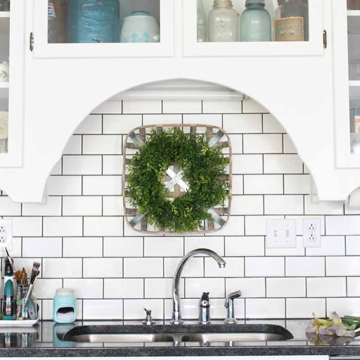 Decorating above your sink in a farm kitchen!