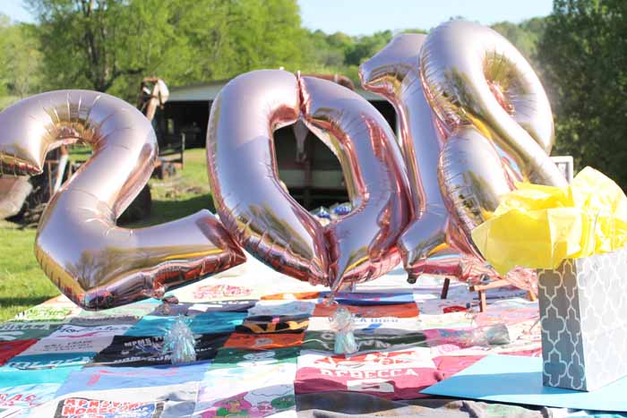 2018 number balloons on a table