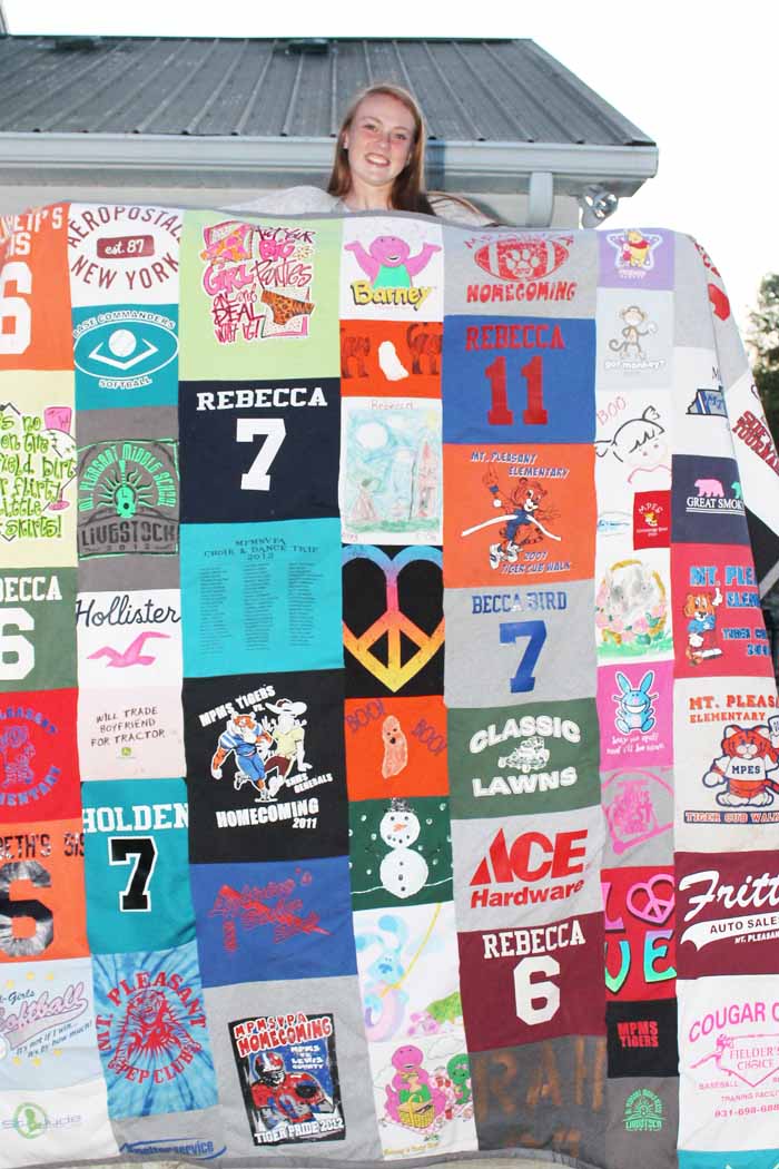 tshirt quilt for graduation