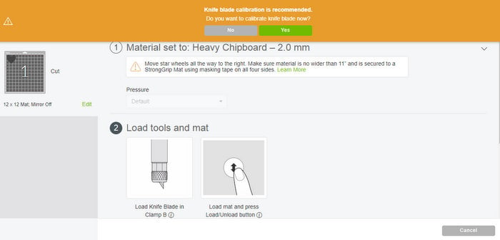 knife blade calibration