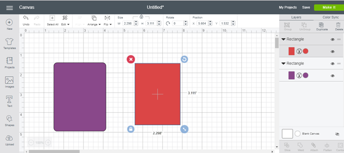 adding rectangles to cricut design space