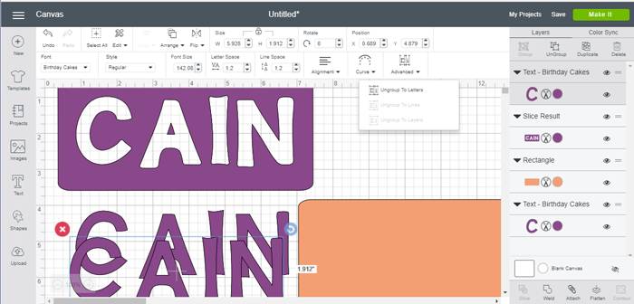 puzzle pieces on design space canvas