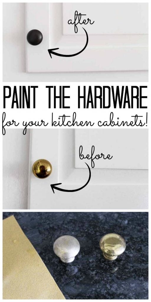 Learn how to paint hardware for your kitchen cabinets with these instructions. Step by step for doing it the right way and making it last!