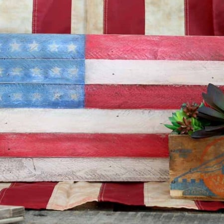 rustic wooden flag