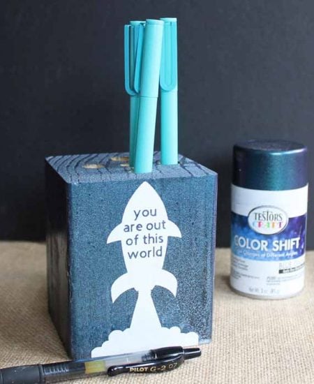 father's day wooden pencil holder gift idea