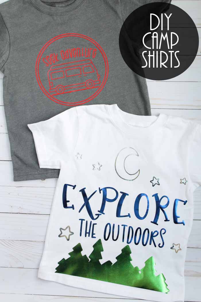 camp shirts made with heat transfer vinyl