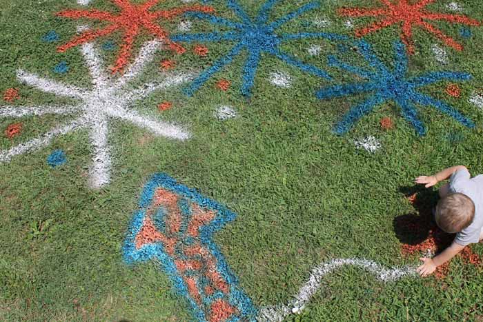 decorating your grass with spray chalk