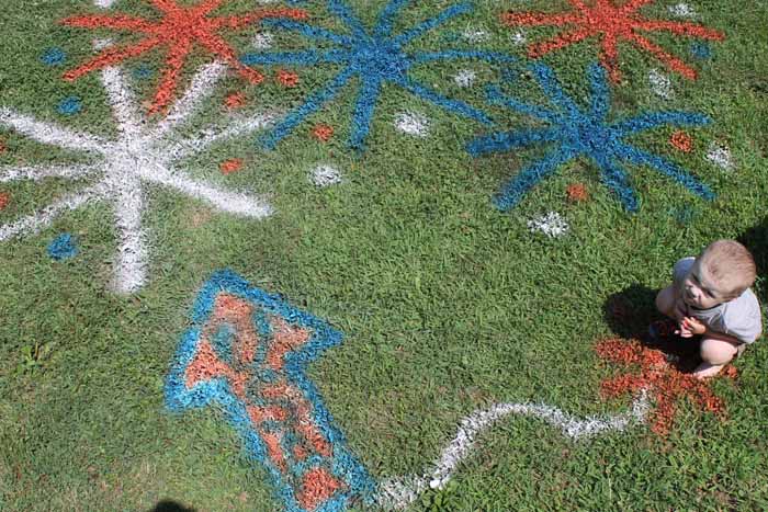 painting your yard with spray chalk