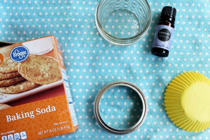Supplies needed to make this easy mason jar air freshener with essential oils