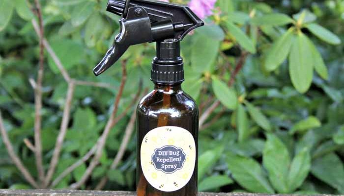 Whip up this essential oil insect repellent and add to a spray bottle! You can even add our free printable label! This all natural bug spray recipe really works for repelling mosquitoes and more!