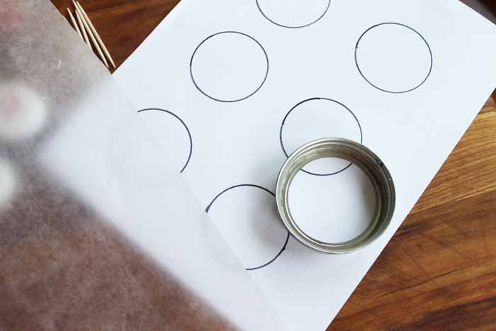 drawing circles on a piece of paper to use as a template