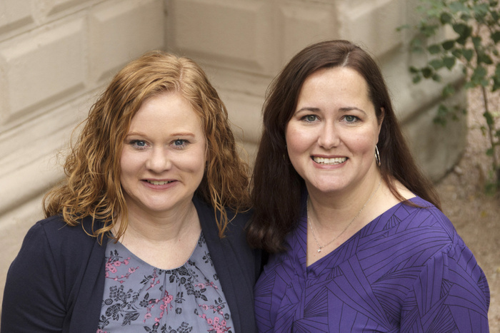 Carolina Moore and Angie Holden posing for the camera