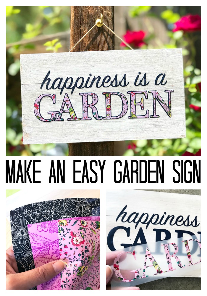 Learn how to make an easy garden sign using your Cricut and Iron on vinyl! A quick and easy project for summer!