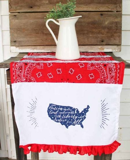 Make these Fourth of July decorations with Chalk Couture for your patriotic celebration! An easy table runner and so many other ideas with this reusable transfer!
