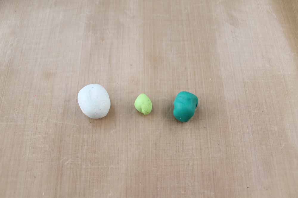 Pick the colors you want to marble for your clay trinket dish