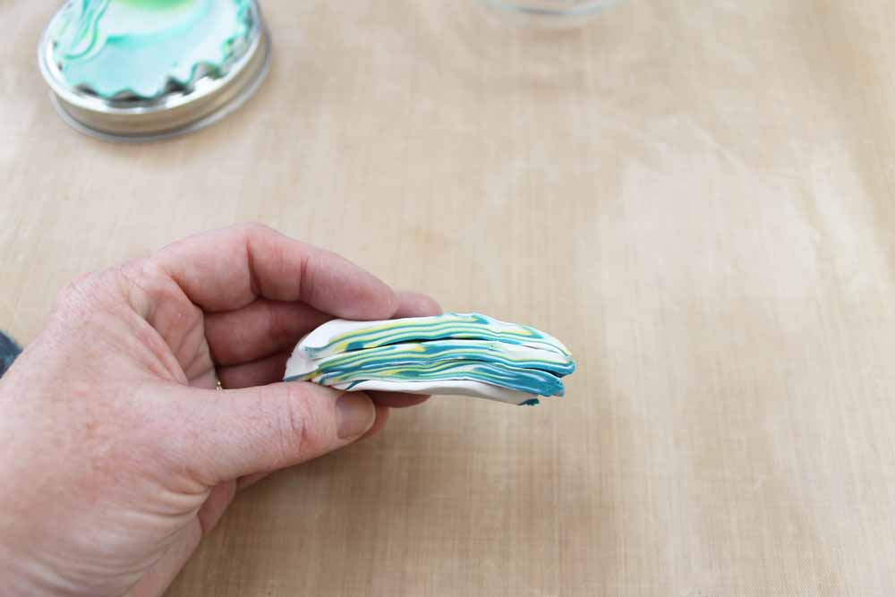 How to create a marbling effect with oven bake clay.