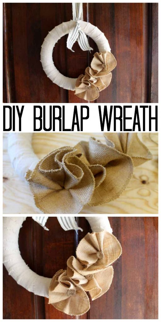 A great burlap wreath tutorial that you can make in 15 minutes or less!