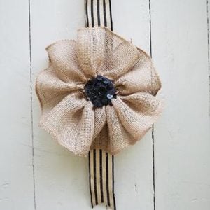 Burlap flower banner from Debra Quartermain
