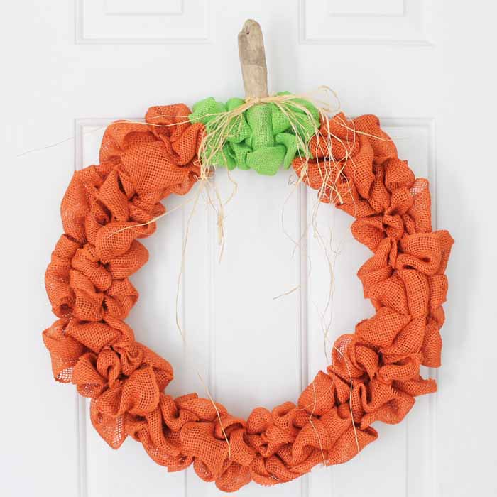 burlap pumpkin wreath