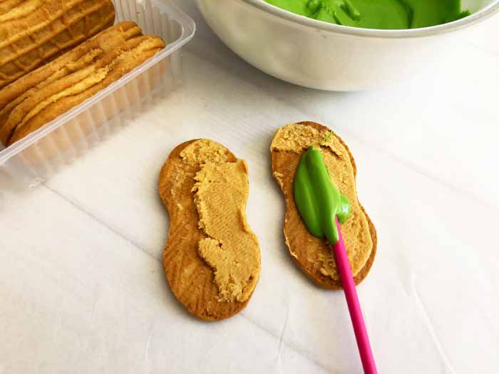 assembling cactus cookies